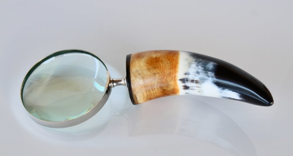 Silver Magnifying Glass Horn Handle